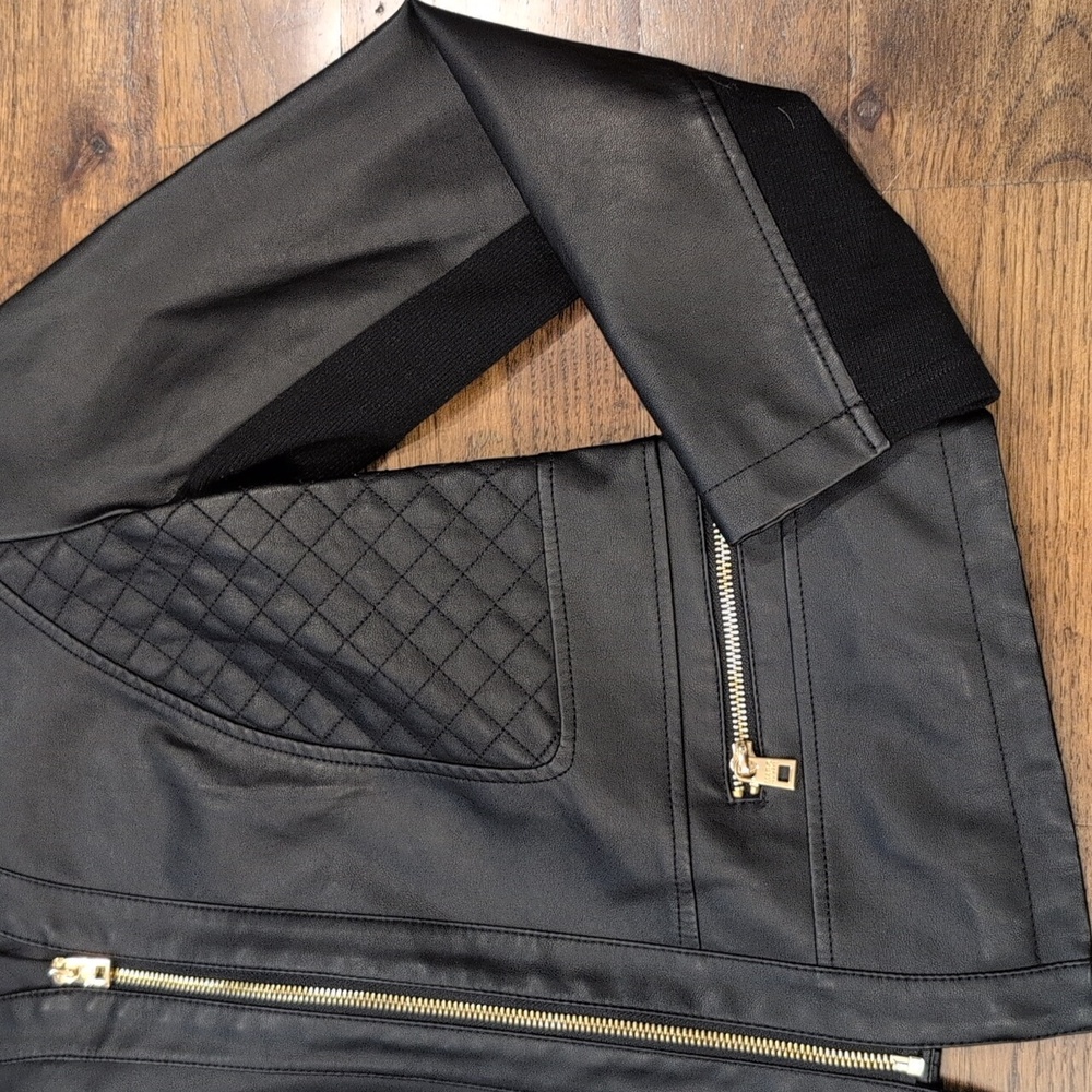 Women's Marc New York black faux leather jacket size M - Picture 4 of 6